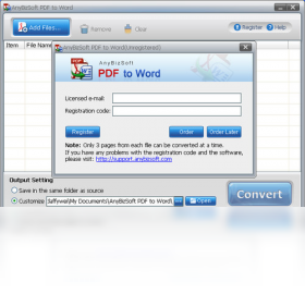 AnyBizSoft PDF to Word转换示例