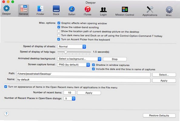 Deeper Mac版 macOS系统隐藏设置自定义工具截图2