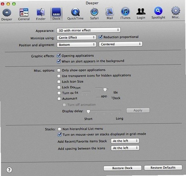 Deeper Mac版 macOS系统隐藏设置自定义工具截图1
