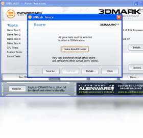 3DMark电脑版测试结果界面