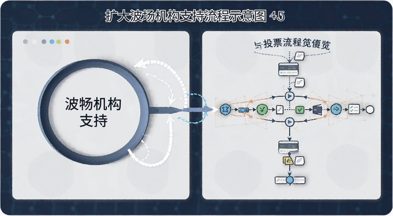 扩大波场机构支持流程示意图,关键词“波场机构支持”的节点与投票流程概览