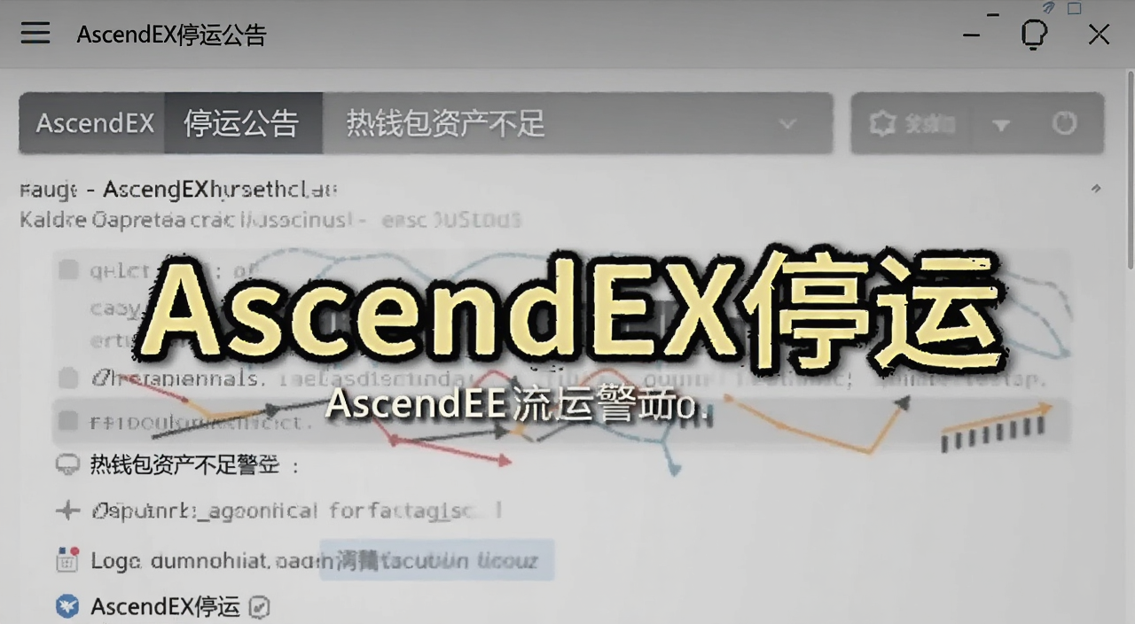 AscendEX停运公告截图,热钱包资产不足警示,关键词用