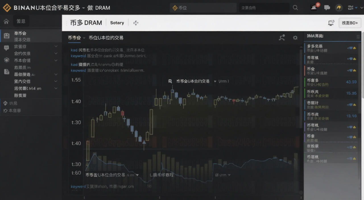 币安U本位合约交易界面做多DRAM操作教程,关键词包含币安U本位合约