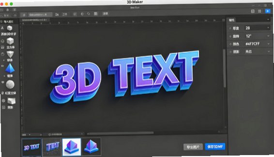 3D Maker Mac版 简易3D立体图文设计工具截图0