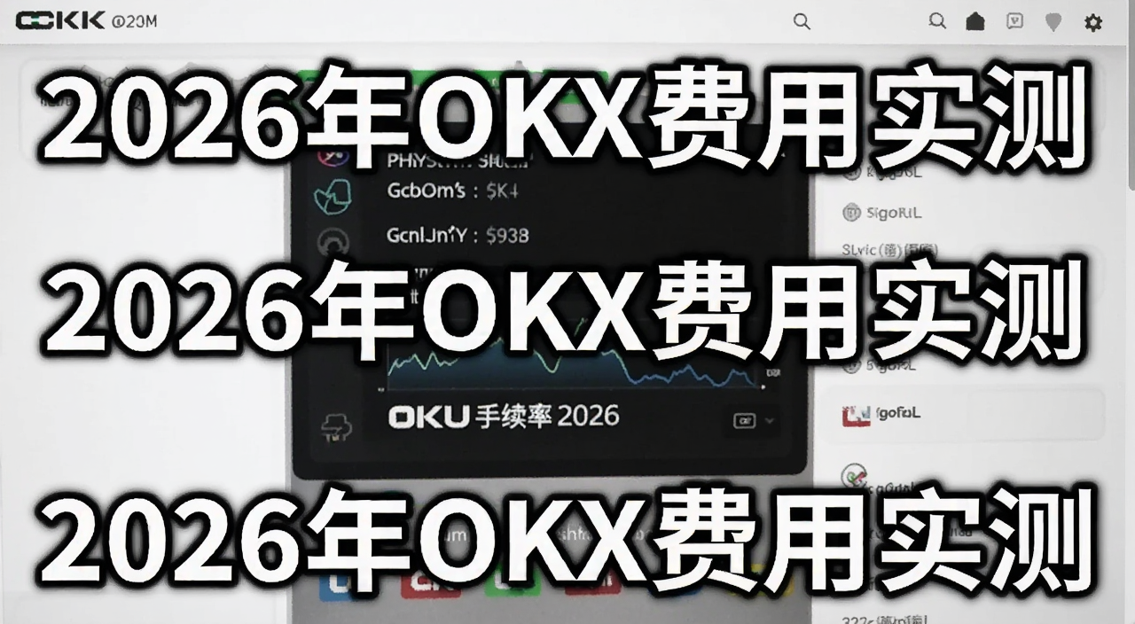 OKX交易所2026年手续费率等级页面截图,带文字标注“2026年OKX费用实测”