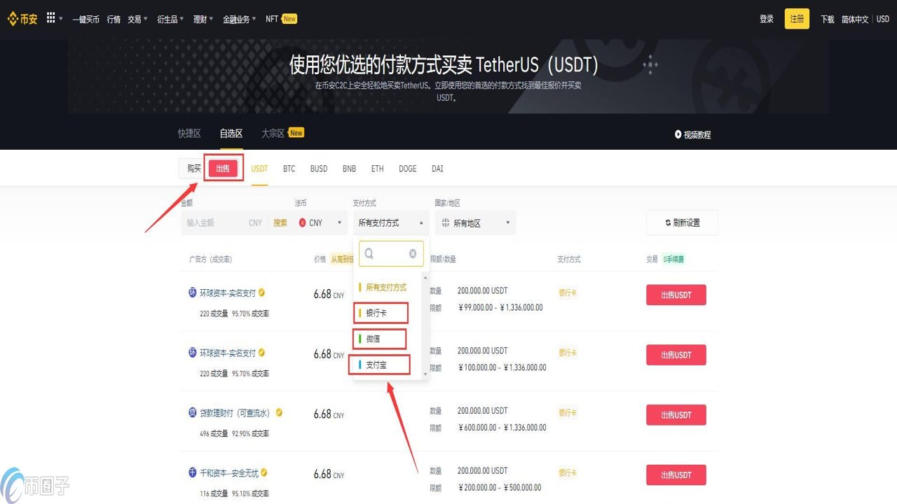 �Ұ�����ҳ��USDT����ѡ���ͼ