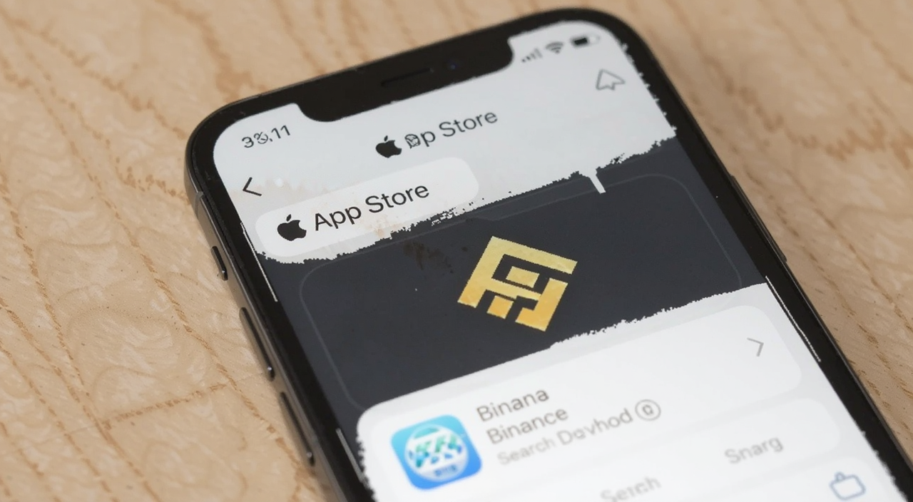 ƻ���ֻ�App Store�����Ұ����ؽ���ʾ��ͼ,ͼ������ע����App Store����Binance��