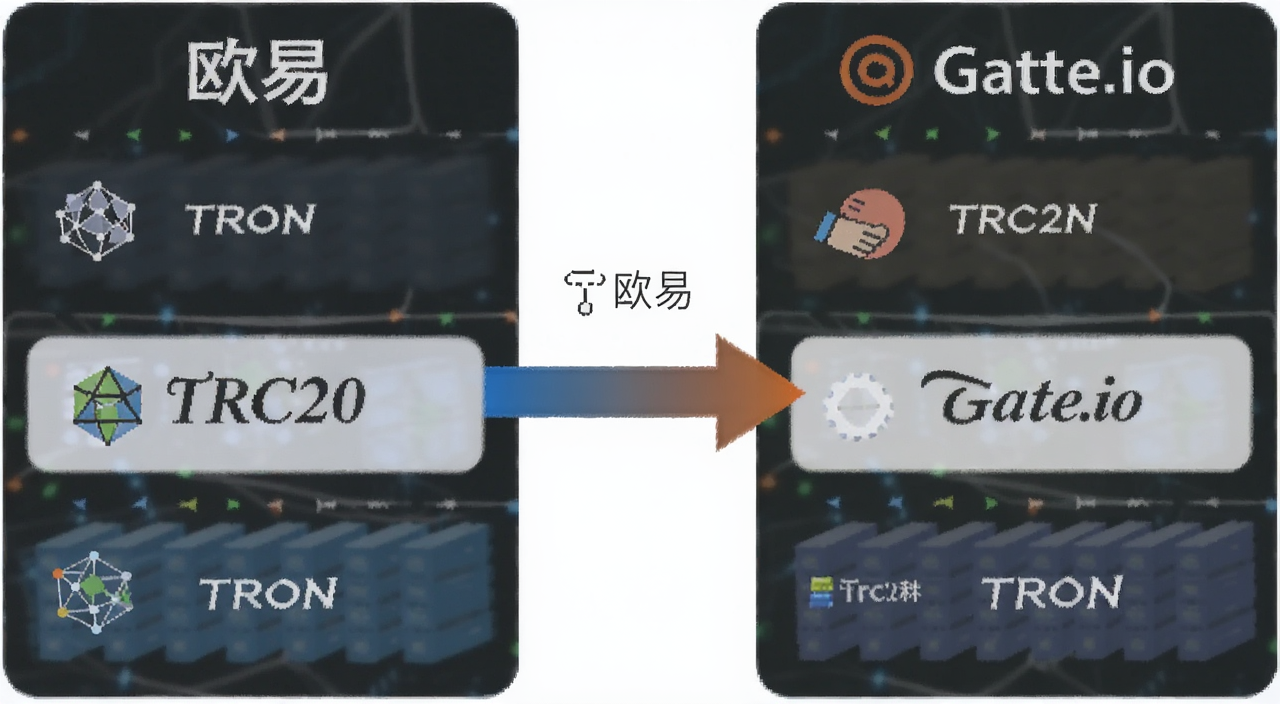 ŷ�׺�Gate.io�������ƶ��ձ���ͼ,�ü�ͷ����TRC20��TRON�Ķ�Ӧ��ϵ