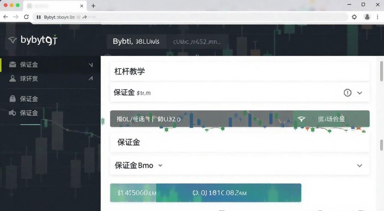 Bybit合约杠杆倍数设置界面 包含文字“杠杆教学”“保证金”