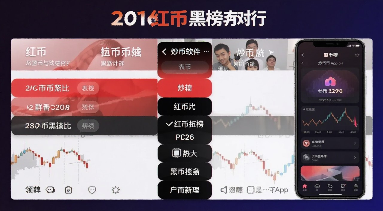 炒币软件红黑榜对比表格 2026炒币App排行 手机界面