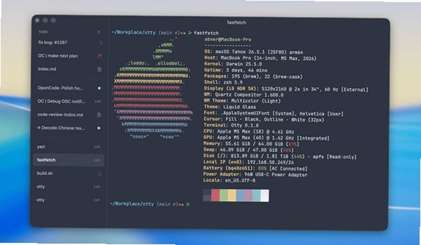 Otty Mac版 原生GPU加速终端模拟器截图2
