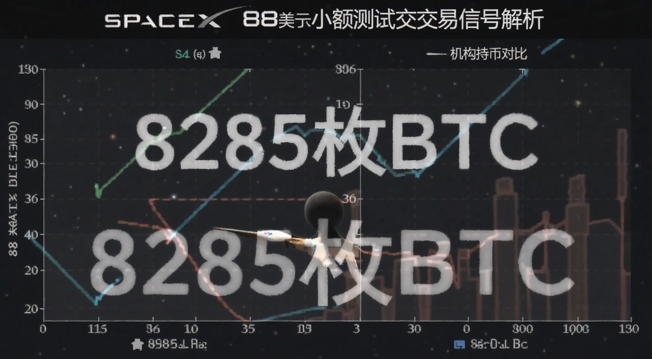 SpaceX 88美元小额测试交易信号解析 机构持币对比图表 文字标注