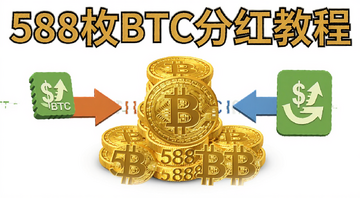 ���ر�BTC�ֺ�����ʾ��ͼ,����������588ö���رҽ�Ҷѵ�,�Ա��зֺ쵽�˼�ͷ,���ֱ�ע��588öBTC�ֺ�̡̳�