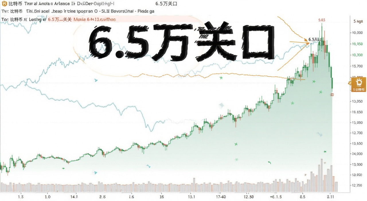 比特币价格走势图与6.5万美元关口分析,关键词必须包含比特币,图中文字标注“6.5万关口”