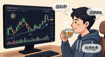 ���ر�BTC���г�����̬������ͼ,һ���˿���K��ͼ�����Ȳ�,�����á��͸ܸˡ����������ԡ�����ע��
