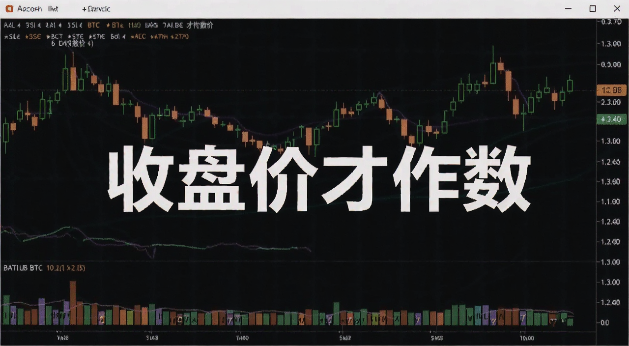 比特币BTC日线收盘价图,配文字“收盘价才作数”