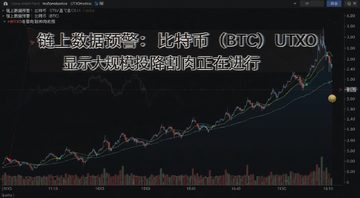 比特币UTXO链上数据预警投降割肉走势图,图中标注“链上数据预警:比特币(BTC)UTXO显示大规模投降割肉正在进行”