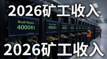 矿工收入已飙至4000万美元主题配图,画面展示一排排矿机运行,屏幕显示收益数字4000万美元,注明“2026矿工收入”