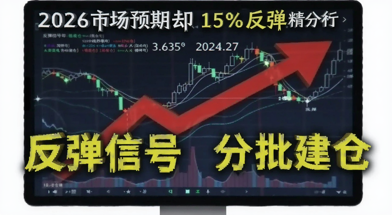 2026市场预期却指向15%反弹 行情分析场景图 图中文字标注 反弹信号 分批建仓