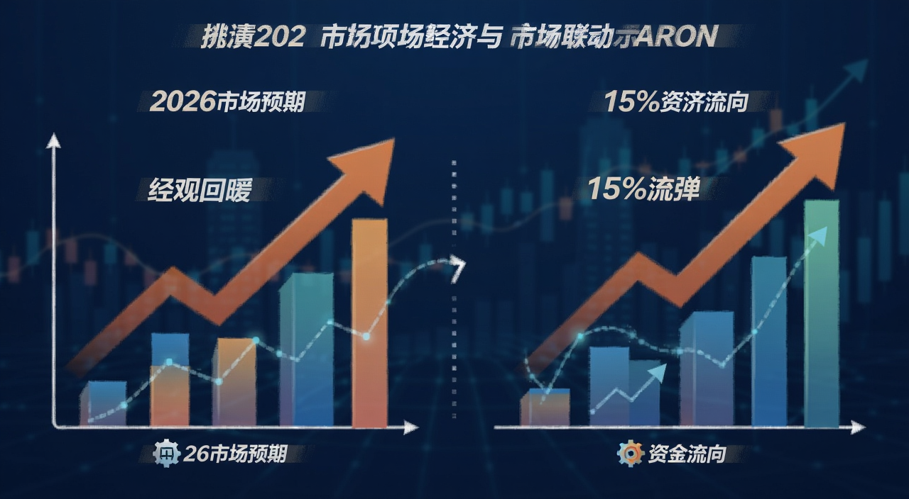 2026市场预期却指向15%反弹 宏观经济与市场联动示意图 图中文字标注 经济回暖 资金流向