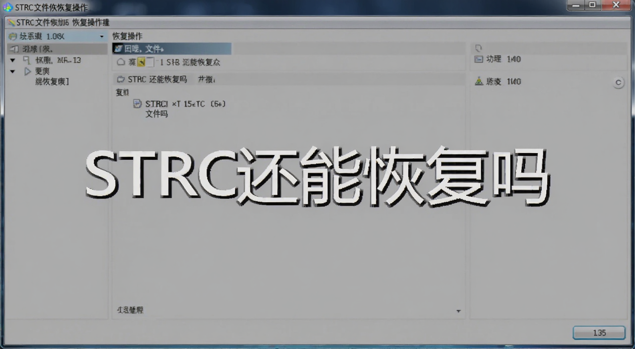 STRC文件恢复操作界面截图,画面中包含文字“STRC还能恢复吗”