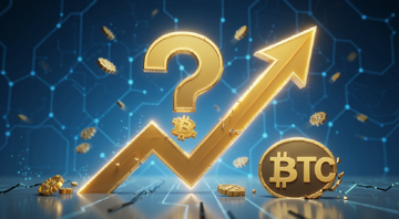 比特币未来走势概念图,包含问号和上升箭头,关键词BTC尚未破损