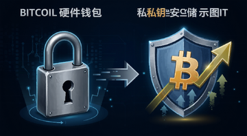 比特币硬件钱包与私钥安全存储示意图,包含锁和盾牌元素,关键词比特币展望上涨
