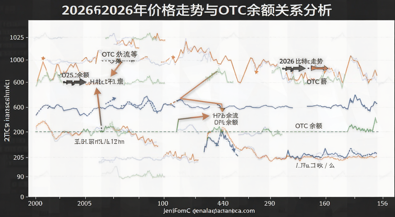 比特币2026年价格走势与OTC余额关系分析图,图中标注2026比特币价格、OTC余额、外流等文字