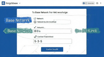 һ��չʾ��Coinbase��������ҵ�Base����Ĳ��������ͼ����עѡ�����硢��д��ַ��ȷ�����