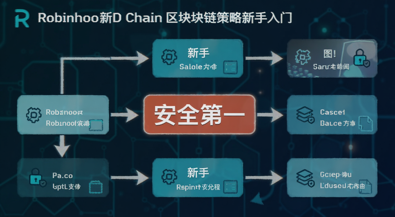 Robinhood Chain 区块链策略 新手入门 安全操作流程图 图中文字“安全第一”