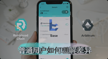 Robinhood Chain vs Base vs Arbitrum������logo���ŶԱȣ��������ֻ���Ļ��ʾת�˽��棬ͻ������ͨ�û����������족���ֱ�ע