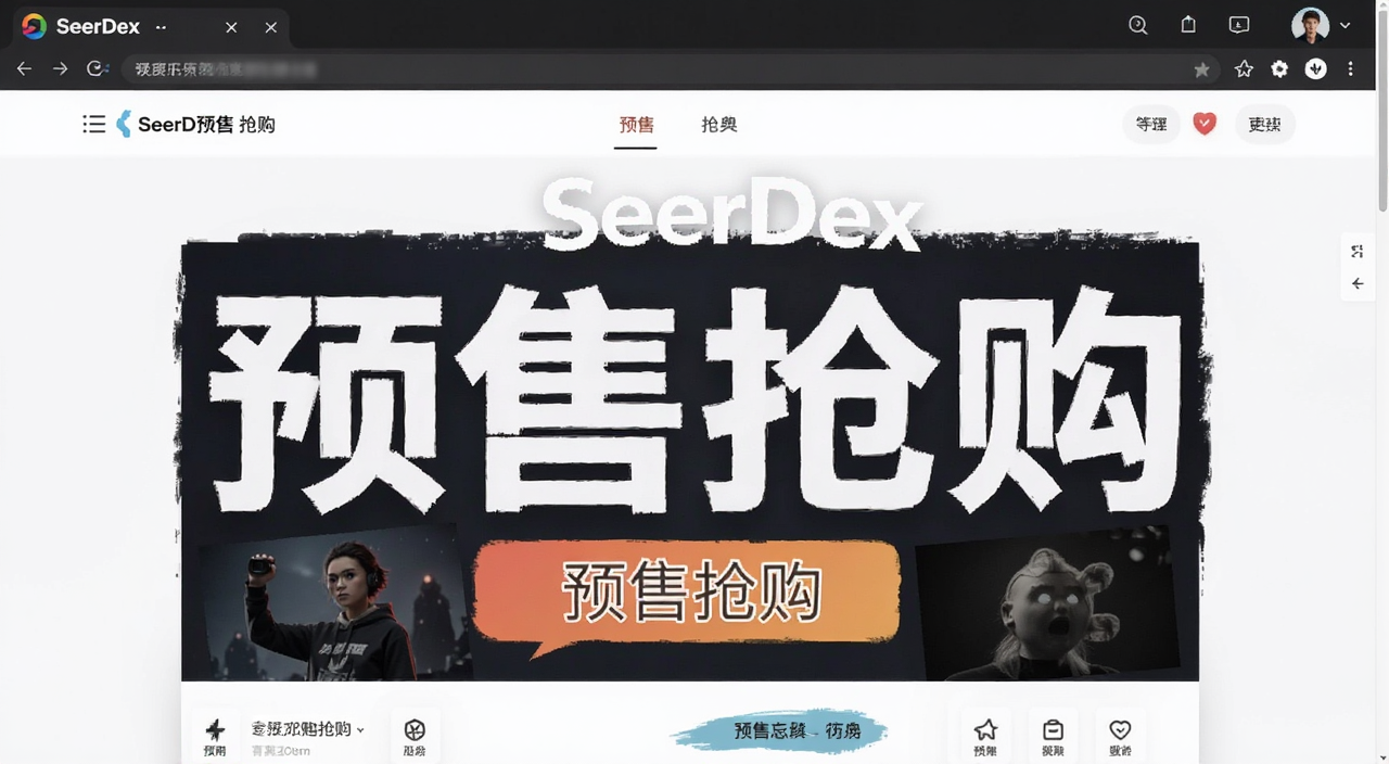 SeerDex预售 抢购页面 文字注明“预售抢购”