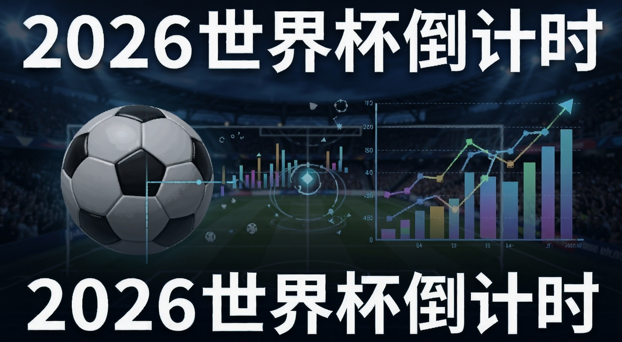 2026世界杯倒计时 Polymarket预测市场热门主题盘点 足球与区块链数据图表结合的概念图 文字2026世界杯倒计时