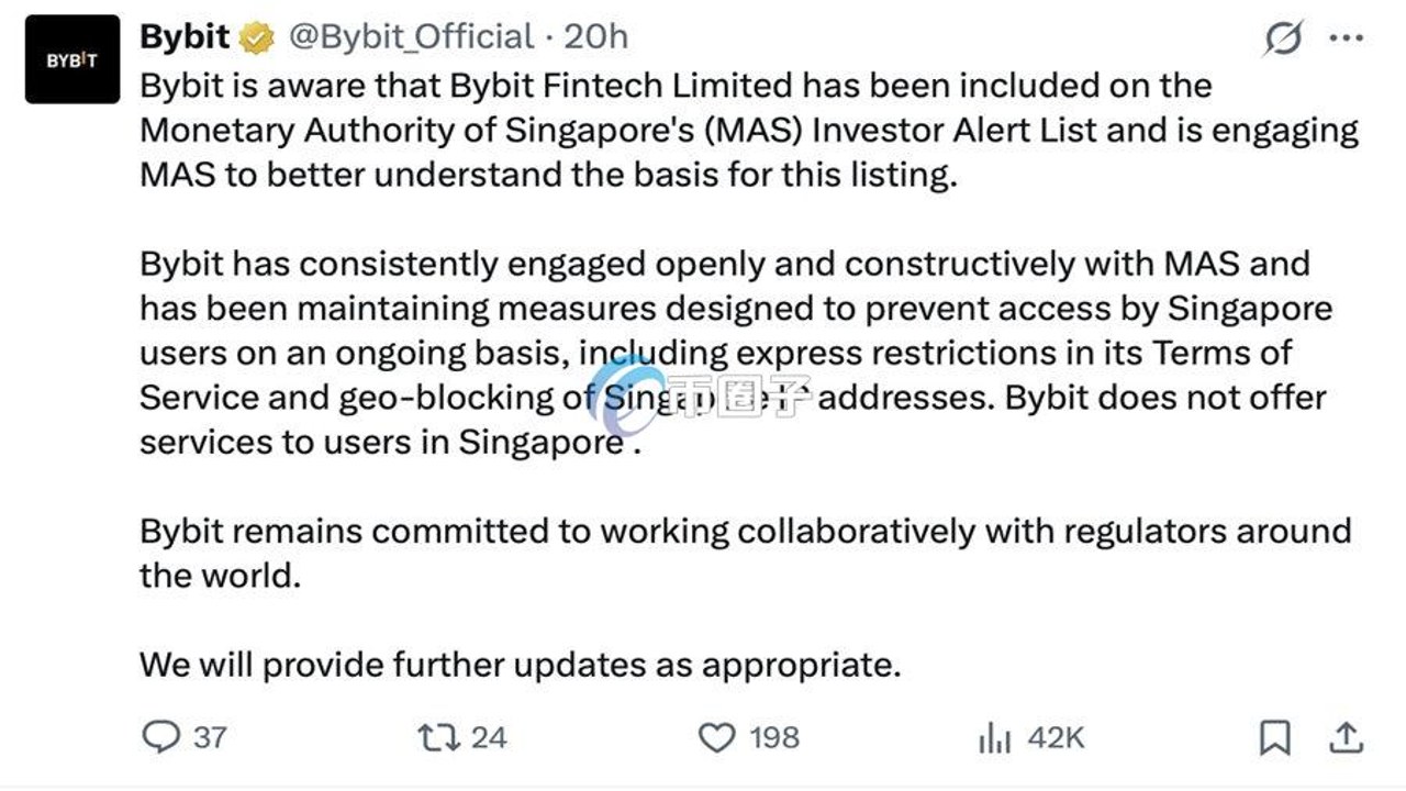 Bybit MAS警告 新加坡监管 交易所合规,Bybit遭MAS警告
