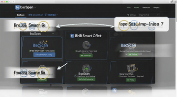 BNB Smart Chain区块浏览器BscScan首页界面截图,标注什么是BscScan核心功能区,文字注明BscScan是什么