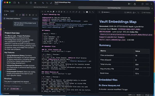 cyberWriter Mac版 原生SwiftUI Markdown知识库编辑器截图1