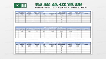 加密货币仓位管理表格模板,包含分批建仓和止盈止损设置