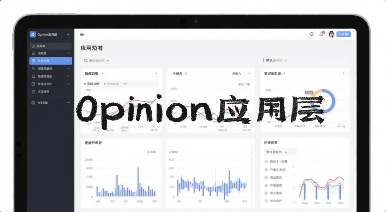Opinion应用层 数据可视化 界面展示 文字标注“Opinion应用层”
