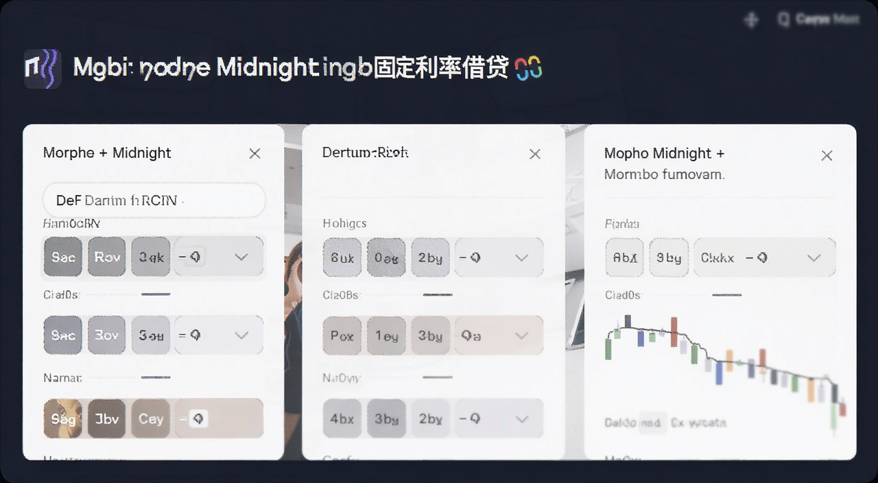 һ��DeFi��������ͼ����ʾ�̶����ʺ͵������ڵ�ѡ��������֡�Morpho Midnight�̶����ʽ����