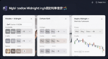 一张DeFi借贷界面截图,显示固定利率和到期日期的选项,标题文字“Morpho Midnight固定利率借贷”