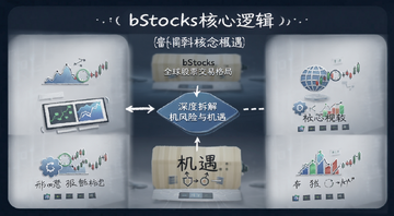 什么是bStocks 全球股票交易格局 深度拆解机制风险与机遇 概念示意图 文字注明“bStocks核心逻辑”