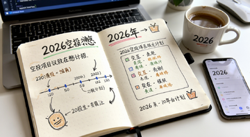 2026年哪些协议正在憋大招,一个笔记本上画着空投项目时间线和交互计划表,旁边有咖啡和手机,风格手账风,文字标注“2026空投计划”