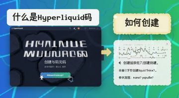 Hyperliquid码创建教程与参与流程示意图,画面中有一个醒目的Hyperliquid码创建界面,旁边标注“什么是Hyperliquid码”和“如何创建”的文字说明