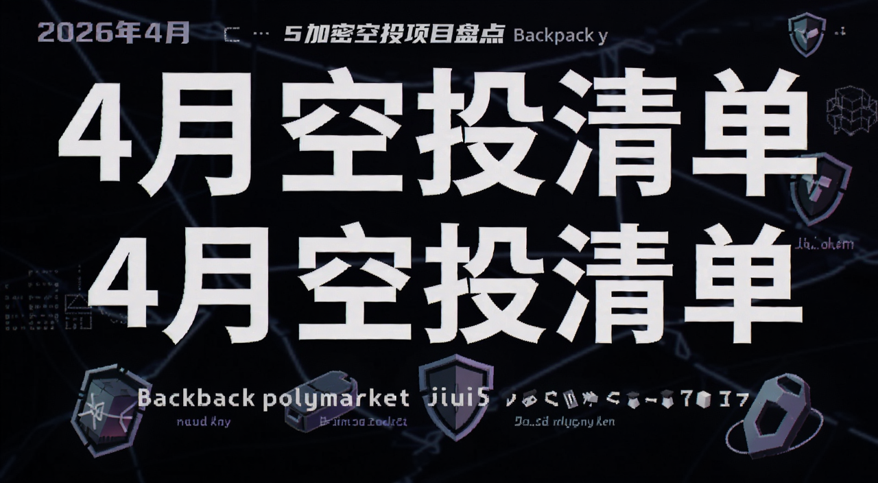 2026年4月加密空投项目盘点Backpack Polymarket等5大项目整理封面图,图片上要出现“4月空投清单”字样