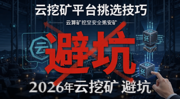 云挖矿平台挑选技巧 云算力挖矿安全吗 2026年云挖矿避坑 文字标注“避坑”