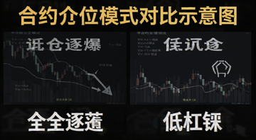 哪个更抗爆仓 合约仓位模式对比示意图 文字标注全仓逐仓低杠杆