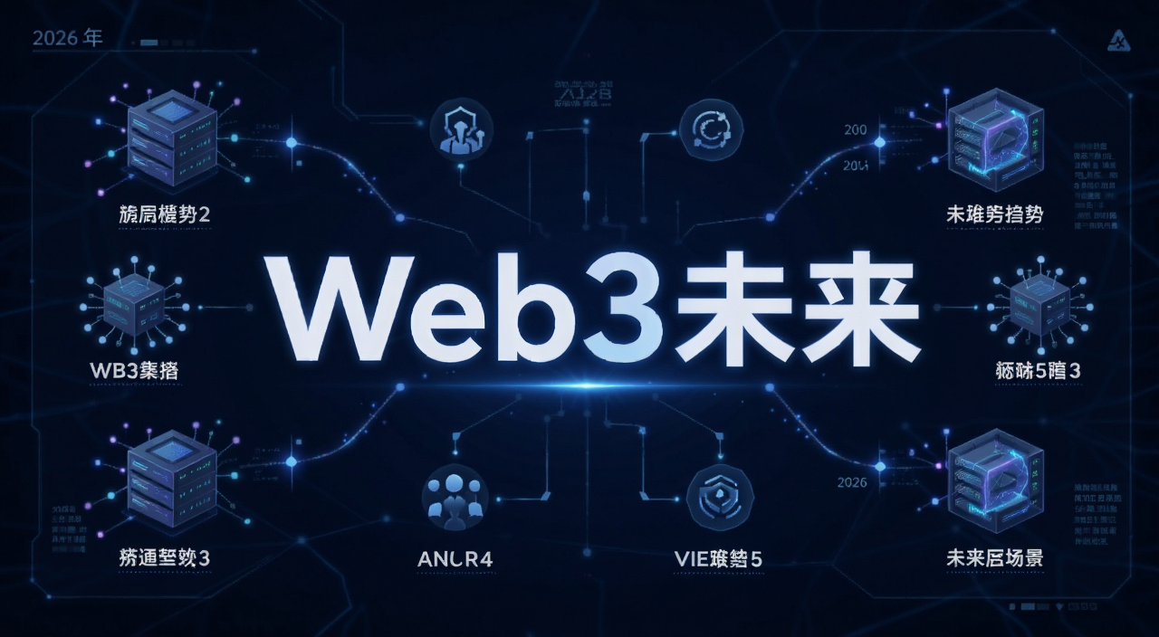 2026年Web3发展趋势和未来应用场景概念图,包含文字