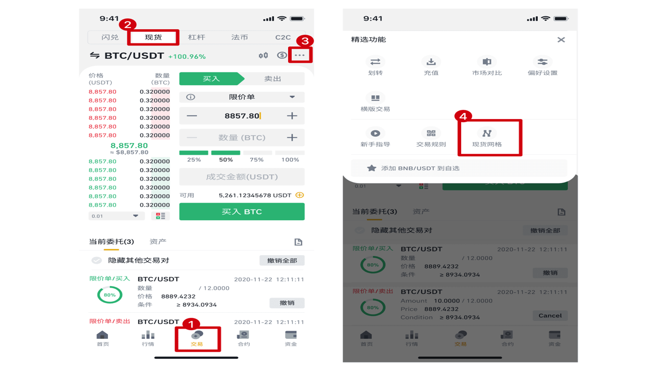 Cornix交易机器人币安合约与现货设置对比图