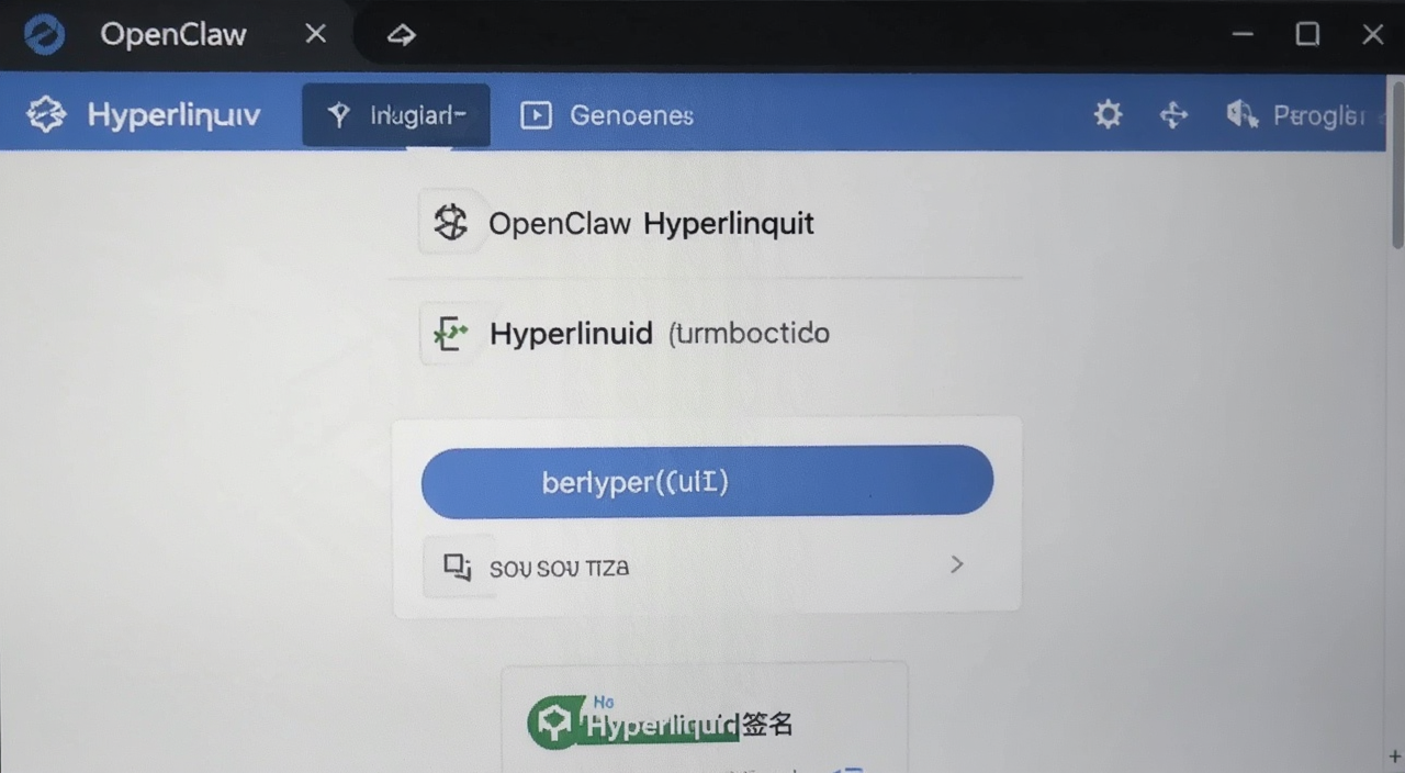 OpenClaw连接Hyperliquid钱包签名界面,文字注明“Hyperliquid签名”