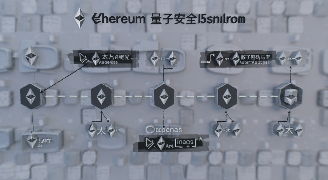 以太坊未来升级路线图,标注量子安全密码学时间节点,关键词包含“以太坊性能”